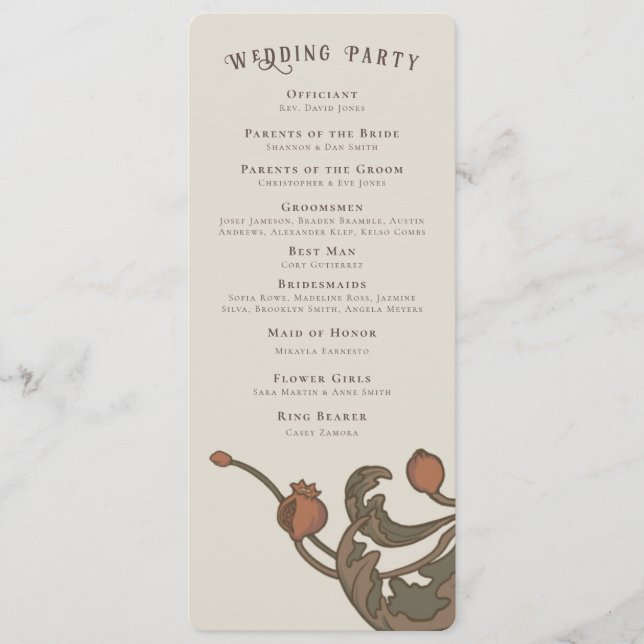 Vintage Granatfächer Programm (Vorderseite)