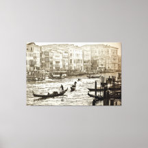 VINTAGE GRAND CANAL Gestrickte Leinwand Art