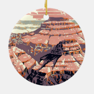 Vintage Grand Canyon National Park WPA Poster Art Keramik Ornament
