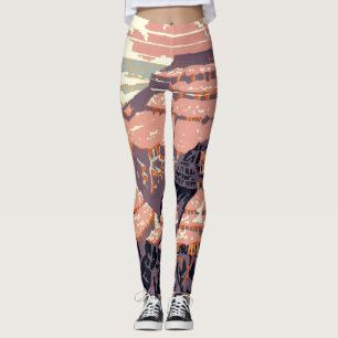Vintage Grand Canyon National Park WPA Poster Art Leggings