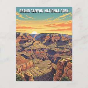 Vintage Grand Canyon Nationalpark Postkarte