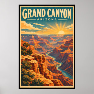 Vintage Grand Canyon Nationalpark Reise Kunst Poster