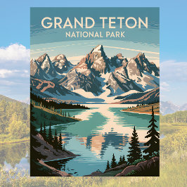 Vintage Grand Teton Jackson Lake Landschaft der 19 Postkarte