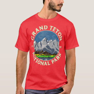Vintage Grand Teton National Park WY Mountain Hiki T-Shirt