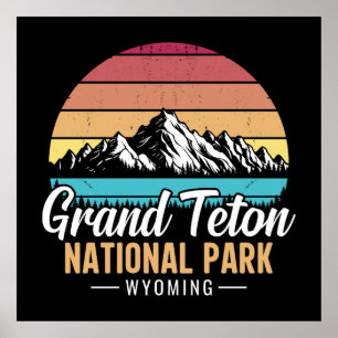 Vintage Grand Teton National Park Wyoming USA– Poster