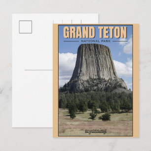 vintage Grand Teton Nationalpark Wyoming Retro Feiertagspostkarte