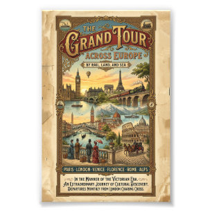 Vintage Grand Tour durch Europa viktorianische Rei Fotodruck