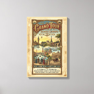 Vintage Grand Tour durch Europa viktorianische Rei Leinwanddruck