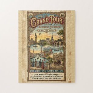 Vintage Grand Tour durch Europa viktorianische Rei Puzzle