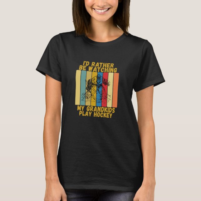 Vintage Grandparents Rather Watch Grandkids Hockey T-Shirt (Vorderseite)