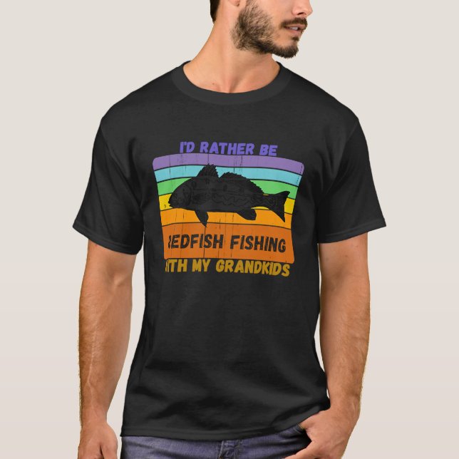 Vintage Grandparents Watch My Grandkids Redfish T-Shirt (Vorderseite)