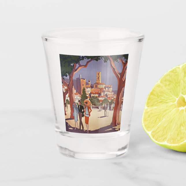 Vintage Grasse Sommer Kunst Schnapsglas (Vorderseite)