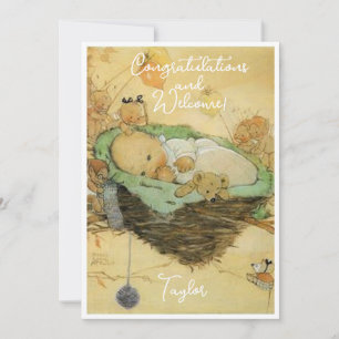 Vintage-Gratulation zur Geburt eines neuen Babys -