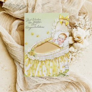 Vintage-Gratulationskarte für ein neues Baby Karte