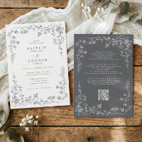 Vintage Grau Alles in Einem Französischen Floralen