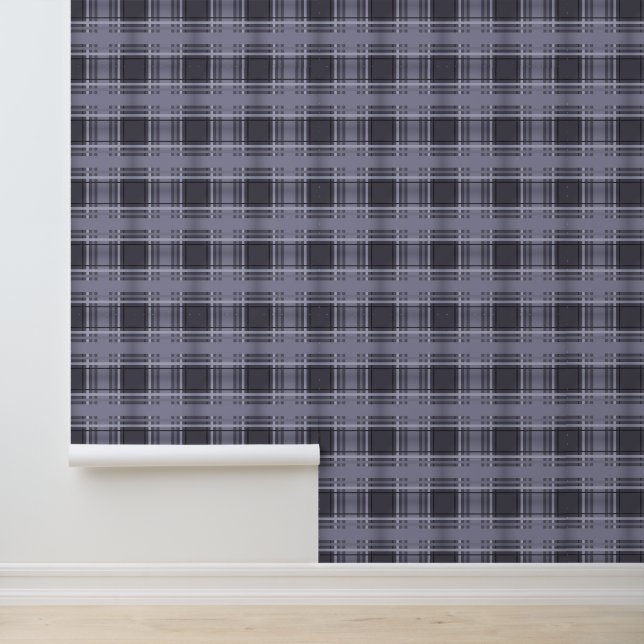 Vintage-Grau Karo-Tartan Tapete (Anwendung)