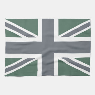 Vintage graue klassische Flagge Geschirrtuch