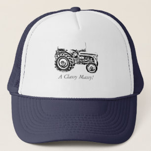 vintage graue Massey-Ferguson-Traktor Truckerkappe