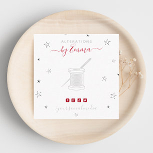 Vintage graue Nadel & Star Sparkle Schneider Styli Quadratische Visitenkarte