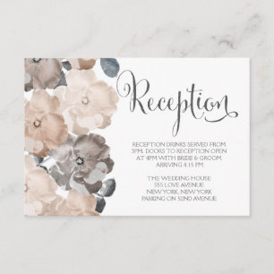 Vintage graue Rose Hochzeitskarten Begleitkarte