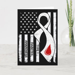 Vintage Graue Schleife Amerikanische Flagge Typ-1- Karte