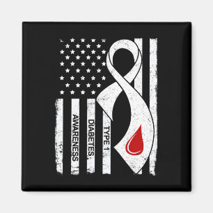 Vintage Graue Schleife Amerikanische Flagge Typ-1- Magnet
