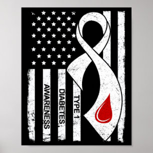 Vintage Graue Schleife Amerikanische Flagge Typ-1- Poster