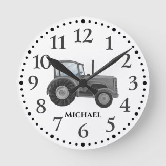 Vintage Graufarbenhalterung Runde Wanduhr
