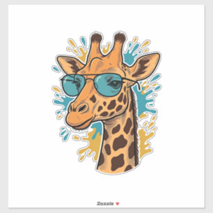 Vintage gravierte coole Giraffe Sonnenbrille-Shirt Aufkleber