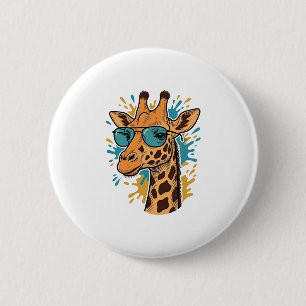 Vintage gravierte coole Giraffe Sonnenbrille-Shirt Button