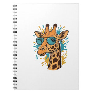 Vintage gravierte coole Giraffe Sonnenbrille-Shirt Notizblock