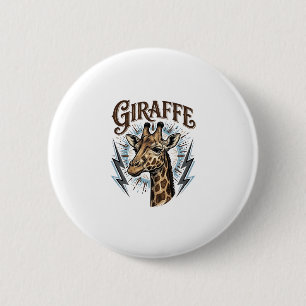 Vintage gravierte Giraffe Blitz T-Shirt Design_ Button
