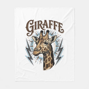 Vintage gravierte Giraffe Blitz T-Shirt Design_ Fleecedecke