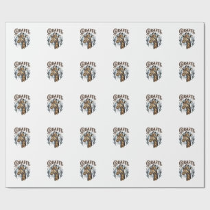 Vintage gravierte Giraffe Blitz T-Shirt Design_ Geschenkpapier