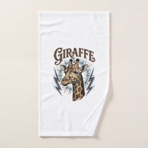 Vintage gravierte Giraffe Blitz T-Shirt Design_ Handtuch
