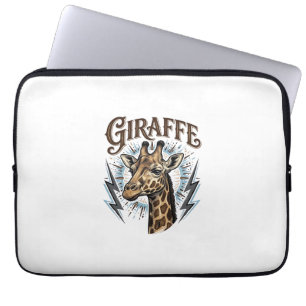 Vintage gravierte Giraffe Blitz T-Shirt Design_ Laptopschutzhülle