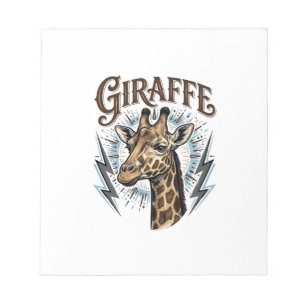 Vintage gravierte Giraffe Blitz T-Shirt Design_ Notizblock