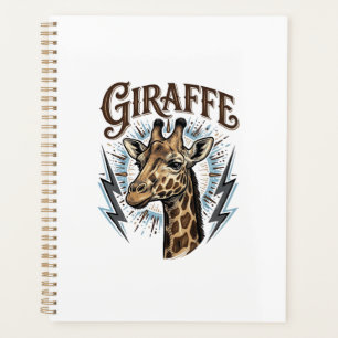 Vintage gravierte Giraffe Blitz T-Shirt Design_ Planer