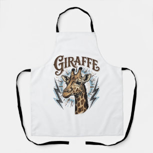 Vintage gravierte Giraffe Blitz T-Shirt Design_ Schürze