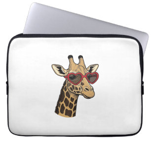 Vintage gravierte Giraffe Herz Sonnenbrille Design Laptopschutzhülle