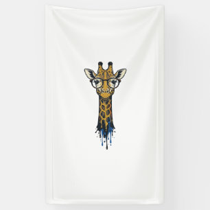Vintage gravierte Giraffe mit Brille Design_1 Banner