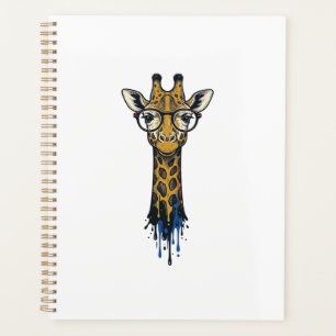 Vintage gravierte Giraffe mit Brille Design_1 Planer