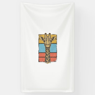 Vintage gravierte Giraffe Retro-Streifen-Shirt-Des Banner