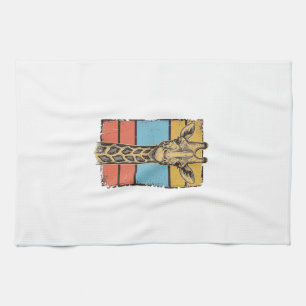 Vintage gravierte Giraffe Retro-Streifen-Shirt-Des Geschirrtuch