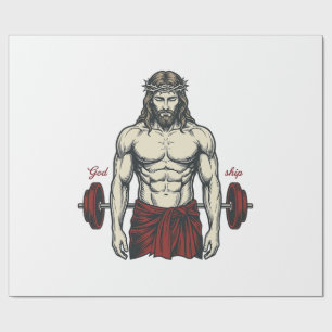 Vintage gravierte Glaubensstärke Grafikdesign_1 Geschenkpapier