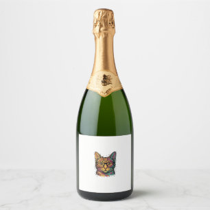 Vintage gravierte Katze mit Brille Vektor Design_1