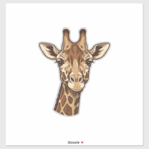 Vintage gravierter Giraffen-Kopf-Vektordesign_1 Aufkleber