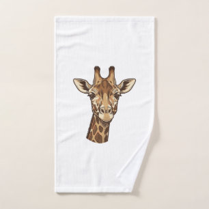 Vintage gravierter Giraffen-Kopf-Vektordesign_1 Handtuch