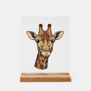 Vintage gravierter Giraffenkopf-Vektordesign_1 Acrylschild