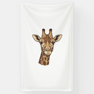 Vintage gravierter Giraffenkopf-Vektordesign_1 Banner